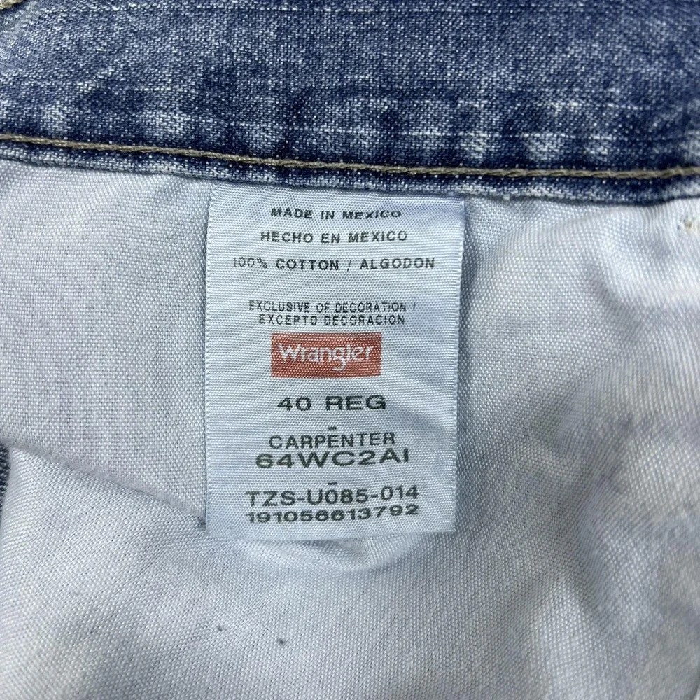 Wrangler Cargo Shorts Mens 40 Blue Denim Carpenter Workwear 10